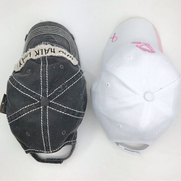 Breast Cancer Awareness Month Support Bundle of 2 Ball Caps NEW - Picture 2 of 14